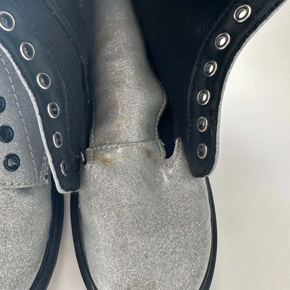 Dr. Martens 1460 Glitter J Silver Sparkle Combat Boots Kids US 12 AW004